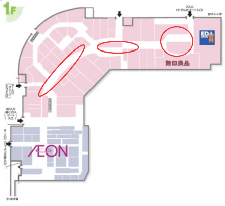 モール内広告 大型バナーの図面・フロアマップ