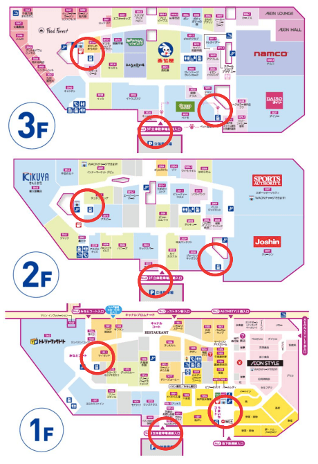 モール内広告 エレベーターの図面・フロアマップ