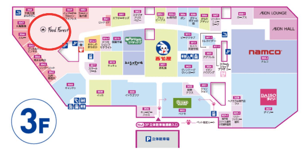 モール内広告 フードコートの図面・フロアマップ