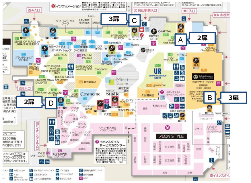 モール内広告 エレベーターの図面・フロアマップ1