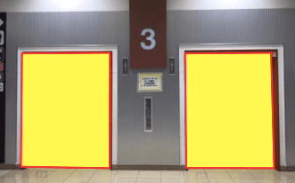 モール内広告 エレベーター扉