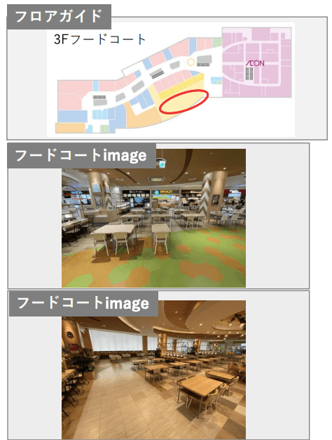 モール内広告 フードコートステッカーの図面・フロアマップ