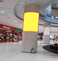 モール内広告 柱巻き