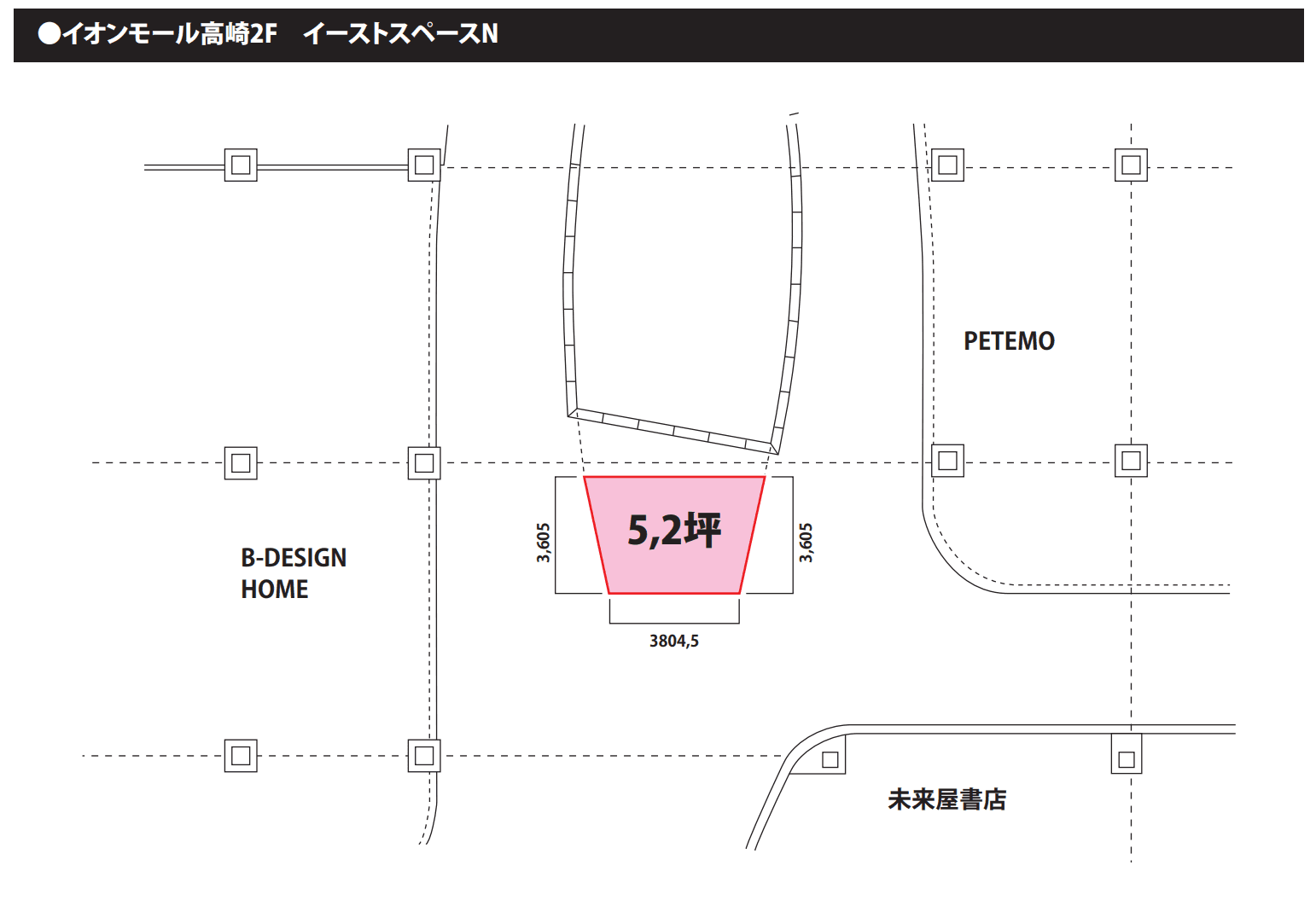 専門店街2F イーストスペースNの図面・フロアマップ