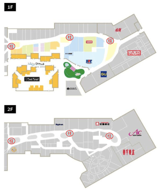 モール内広告 柱巻きの図面・フロアマップ