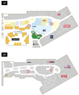 モール内広告 エレベーター扉の図面・フロアマップ