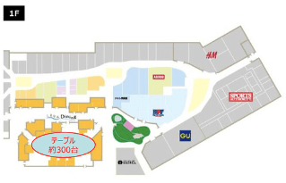 モール内広告 フードコートステッカーの図面・フロアマップ