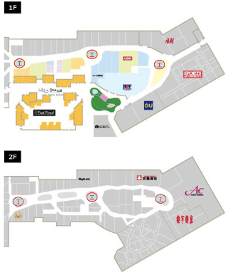 モール内広告 エスカレーターの図面・フロアマップ