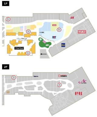 モール内広告 化粧室(鏡)の図面・フロアマップ