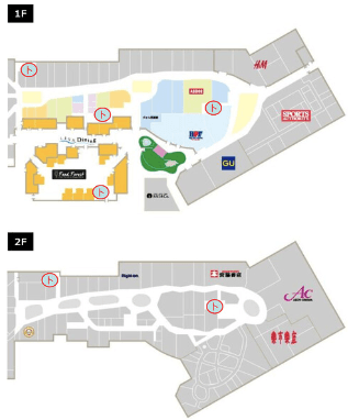 モール内広告 化粧室(個室扉)の図面・フロアマップ