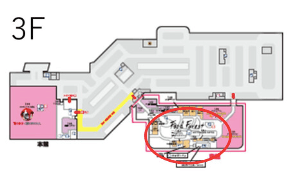 モール内広告 フードコートテーブルシールの図面・フロアマップ