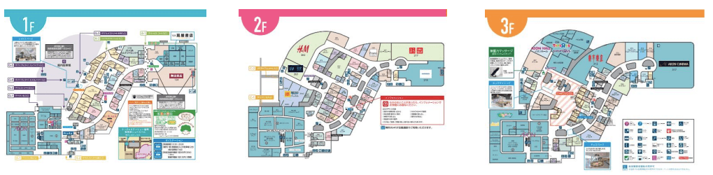 モール内広告 フードコートテーブルシールの図面・フロアマップ