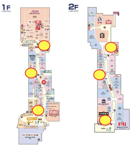 モール内広告 エレベーターの図面・フロアマップ