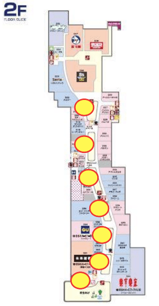 モール内広告 吹き抜けガラスの図面・フロアマップ