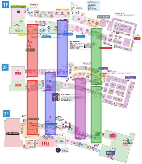 モール内広告 エスカレーターの図面・フロアマップ