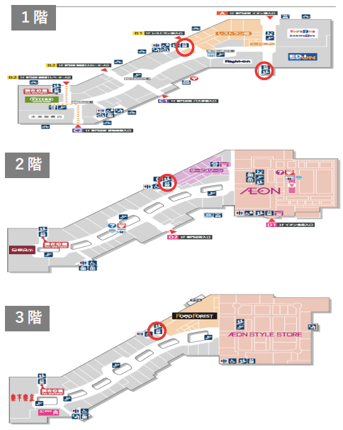 モール内広告 エレベーター扉の図面・フロアマップ