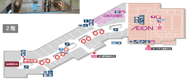 モール内広告 通路バナーの図面・フロアマップ