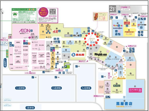 モール内広告 柱巻きの図面・フロアマップ