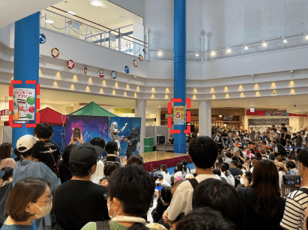 モール内広告 柱巻き