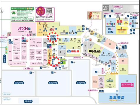 モール内広告 エスカレーターレーンの図面・フロアマップ