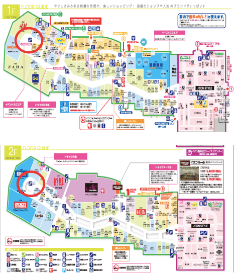 広告⑤_イベントスクエア柱巻き装飾の図面・フロアマップ