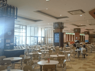 【都城駅前】モール内広告 フードコートテーブルシール