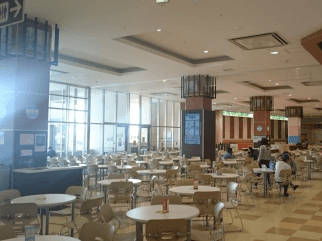 【都城駅前】モール内広告 フードコートテーブルシール