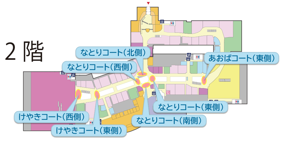 2Fなとりコート(東側) JINS側の図面・フロアマップ