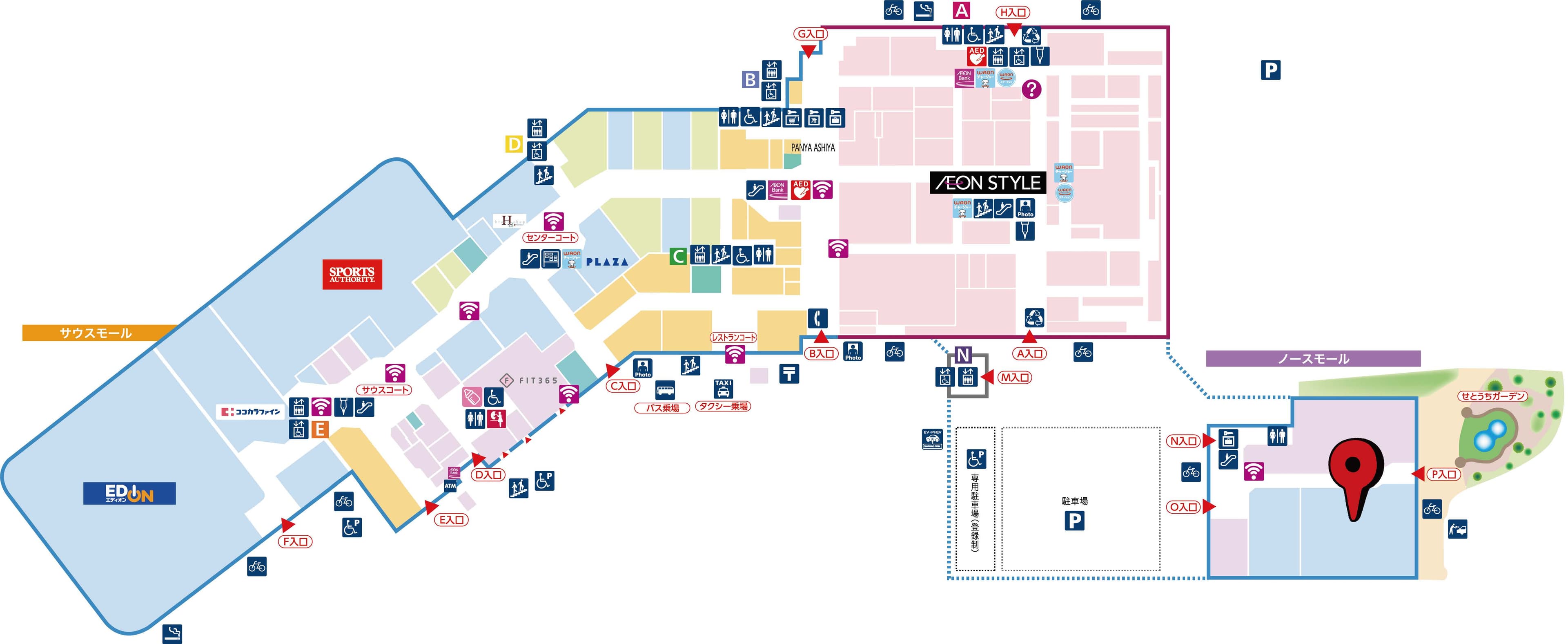 増床棟170区画 車寄せ付近の施設入口と隣接した各種お子さま向けあそびばも近い広々スペースの図面・フロアマップ
