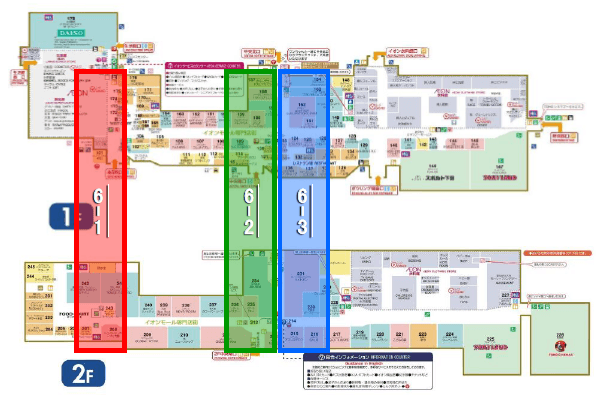 モール内広告 エスカレーターの図面・フロアマップ