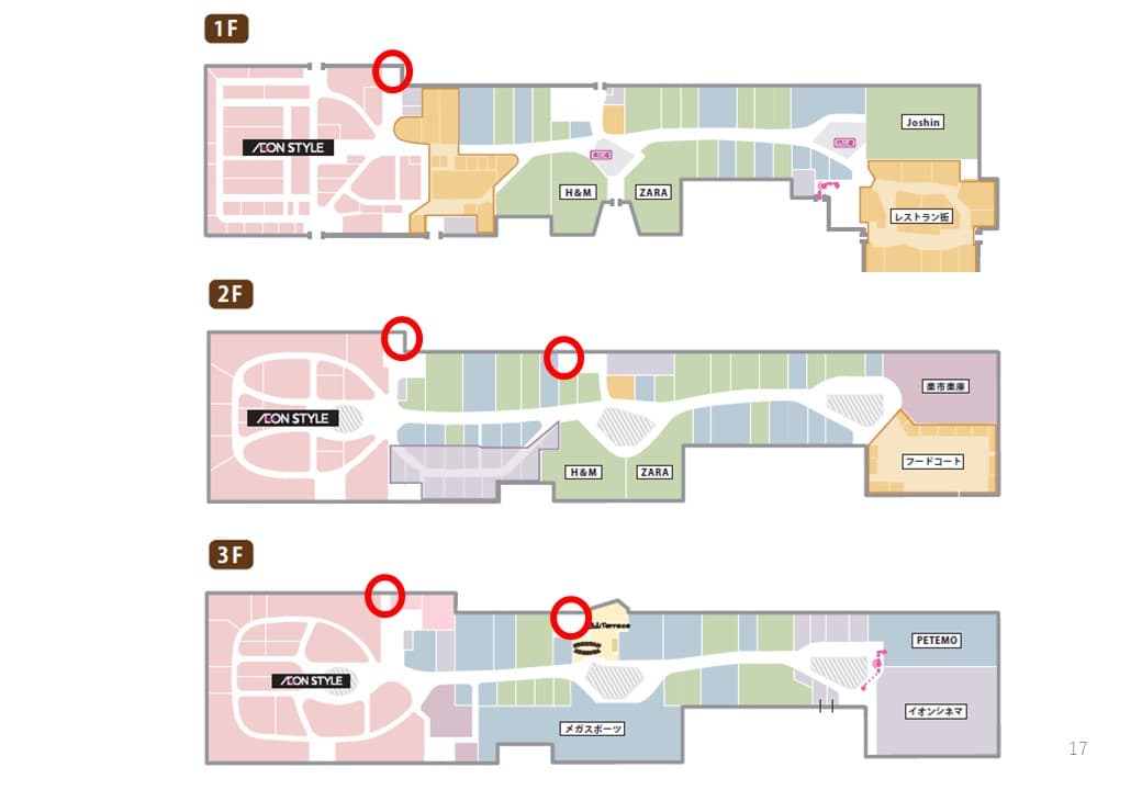 モール内広告 エレベーター扉の図面・フロアマップ