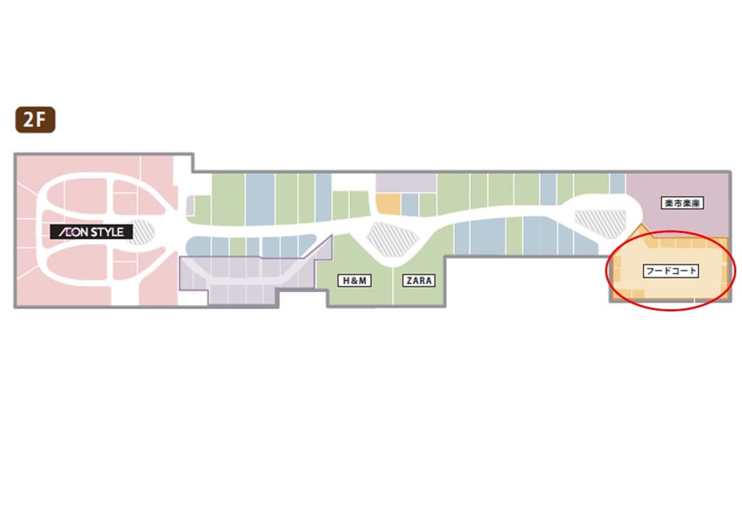 モール内広告 フードコートステッカーの図面・フロアマップ