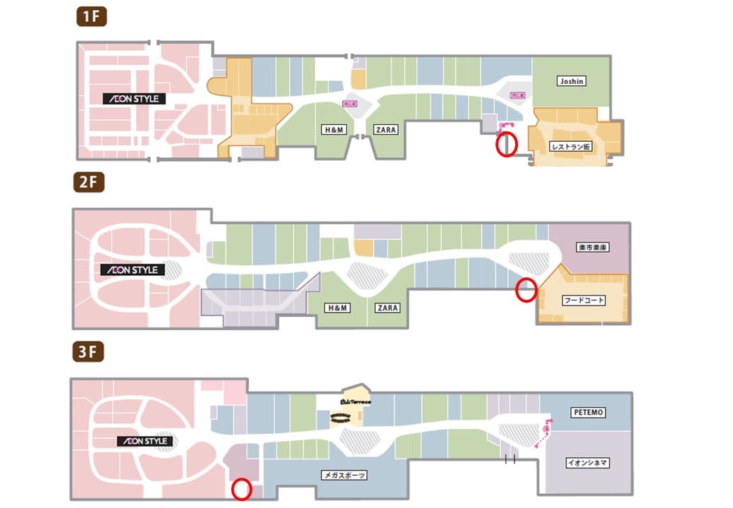 モール内広告 授乳室の図面・フロアマップ