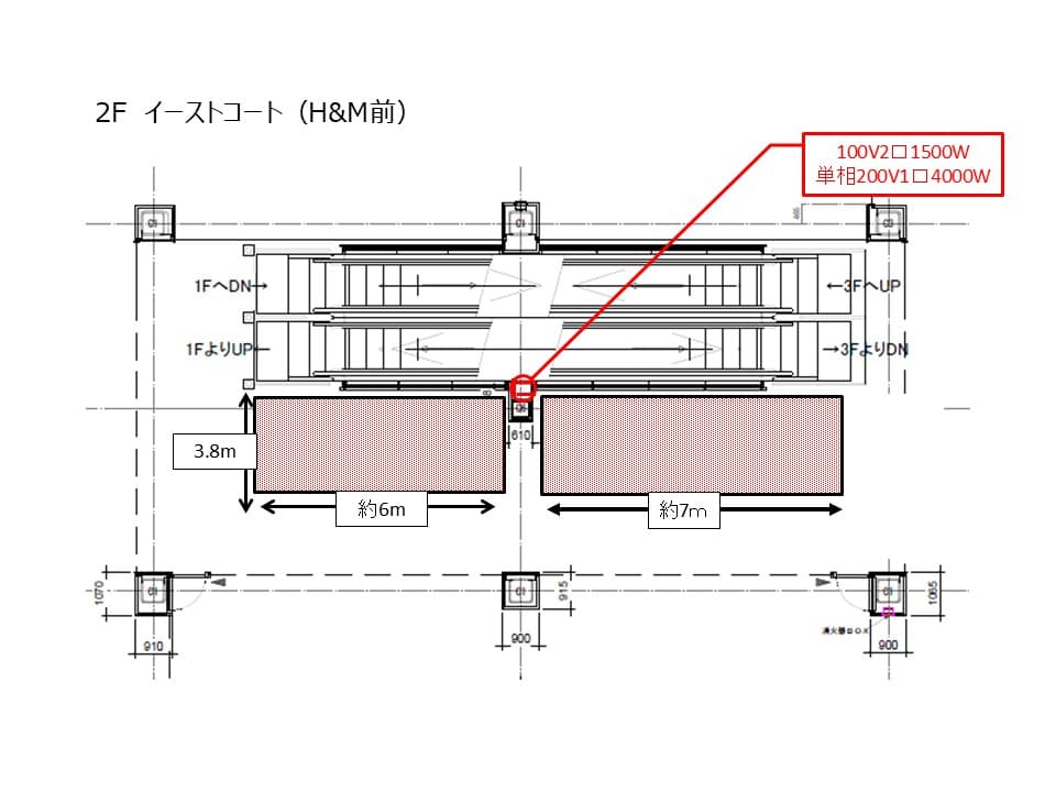 2階 イーストコート(H&M前)の図面・フロアマップ