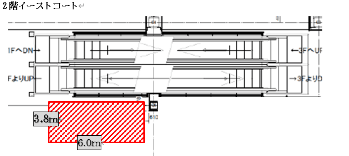 2階 イーストコート(H&M前)の図面・フロアマップ