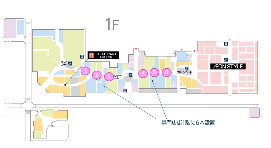 モール内広告 デジタルサイネージの図面・フロアマップ