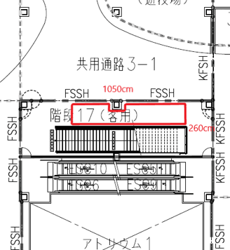 3階南側階段横の図面・フロアマップ1