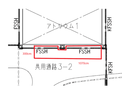 3階サウスコート吹き抜け(専門店側)の図面・フロアマップ