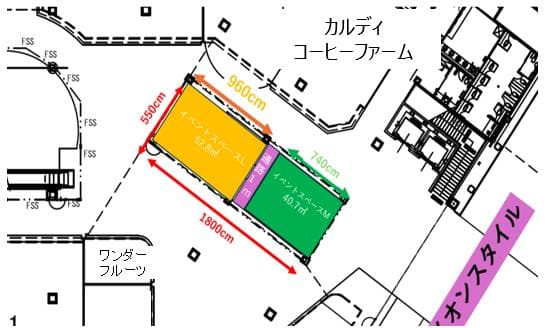 カルディコーヒーファーム前(ブリッジスペースL)の図面・フロアマップ1