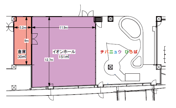 モール棟3Fイオンホールの図面・フロアマップ