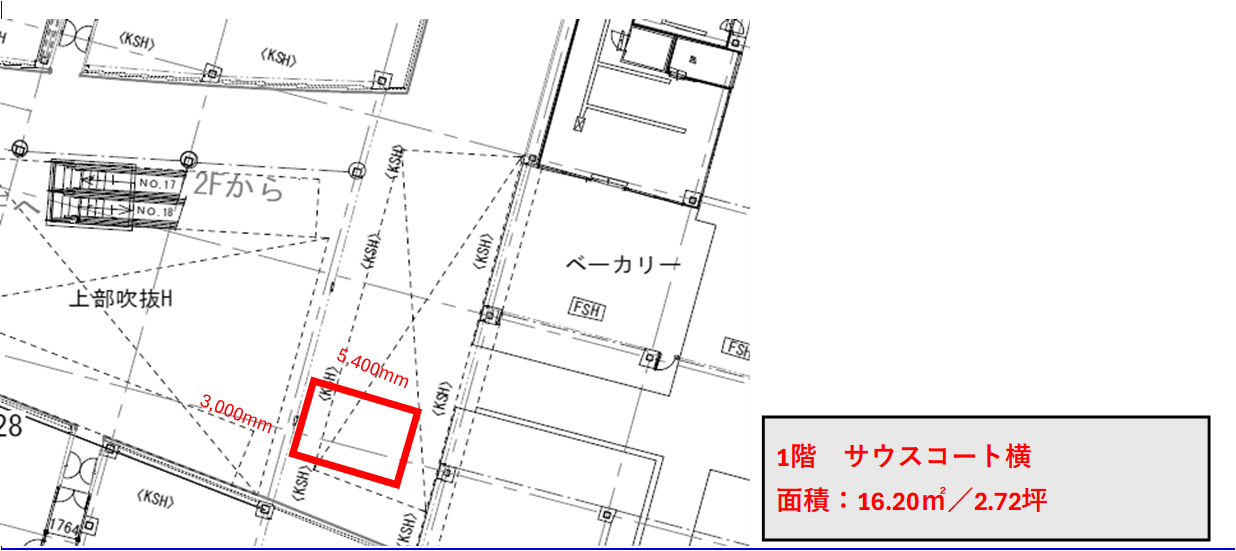 サウスコート横の図面・フロアマップ1