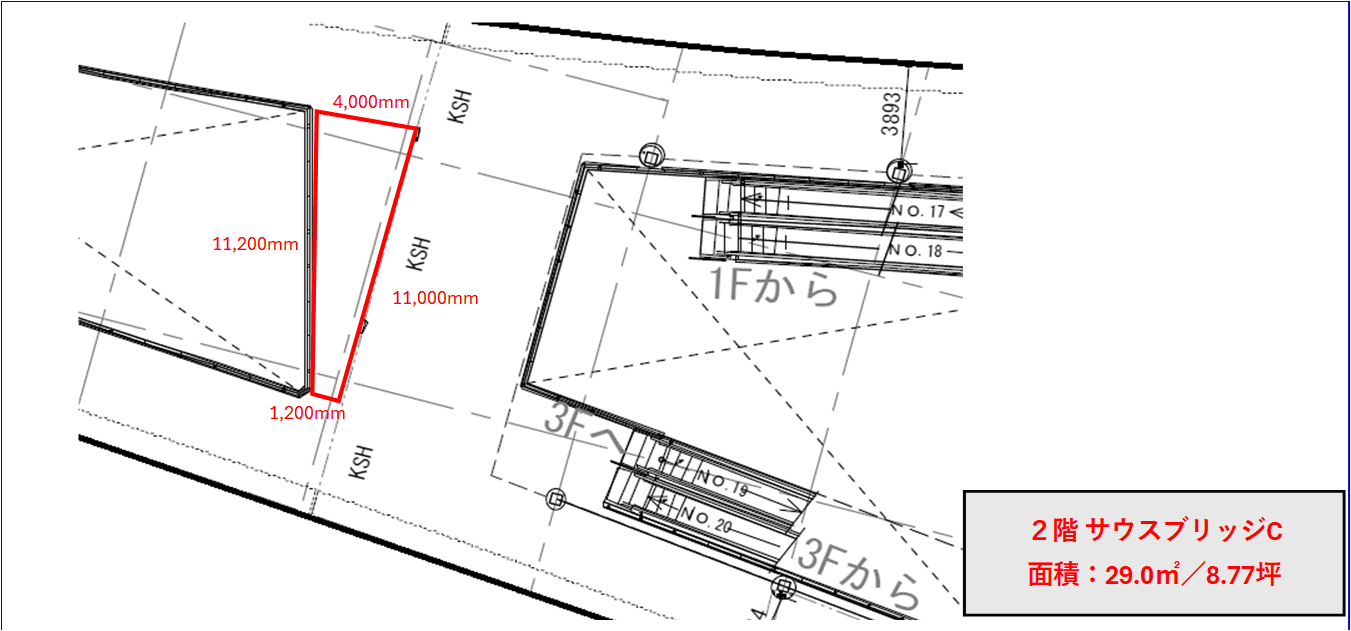 2階 サウスブリッジC(アップスイング前)の図面・フロアマップ1