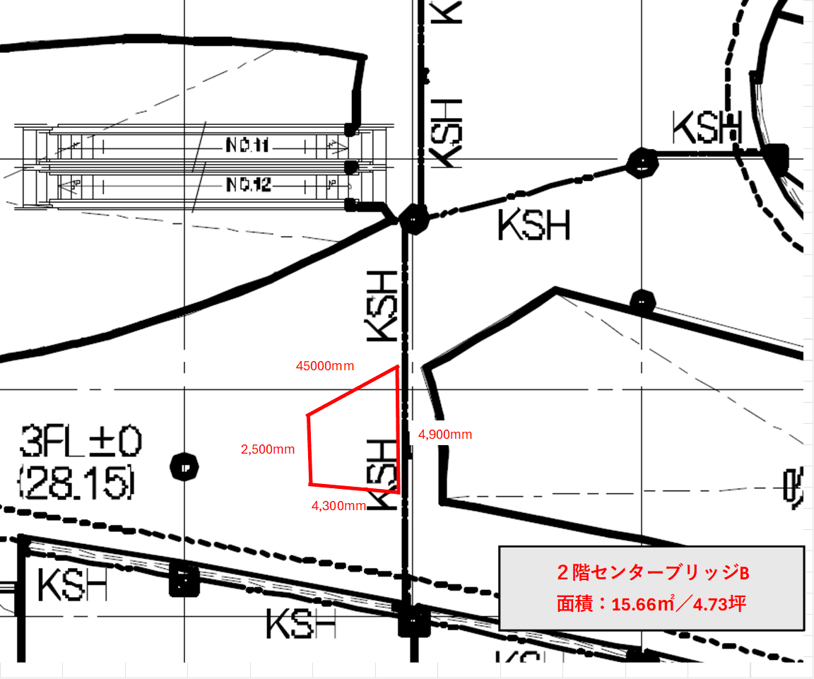 2階 センターブリッジB(ABCマートスポーツ前)の図面・フロアマップ1