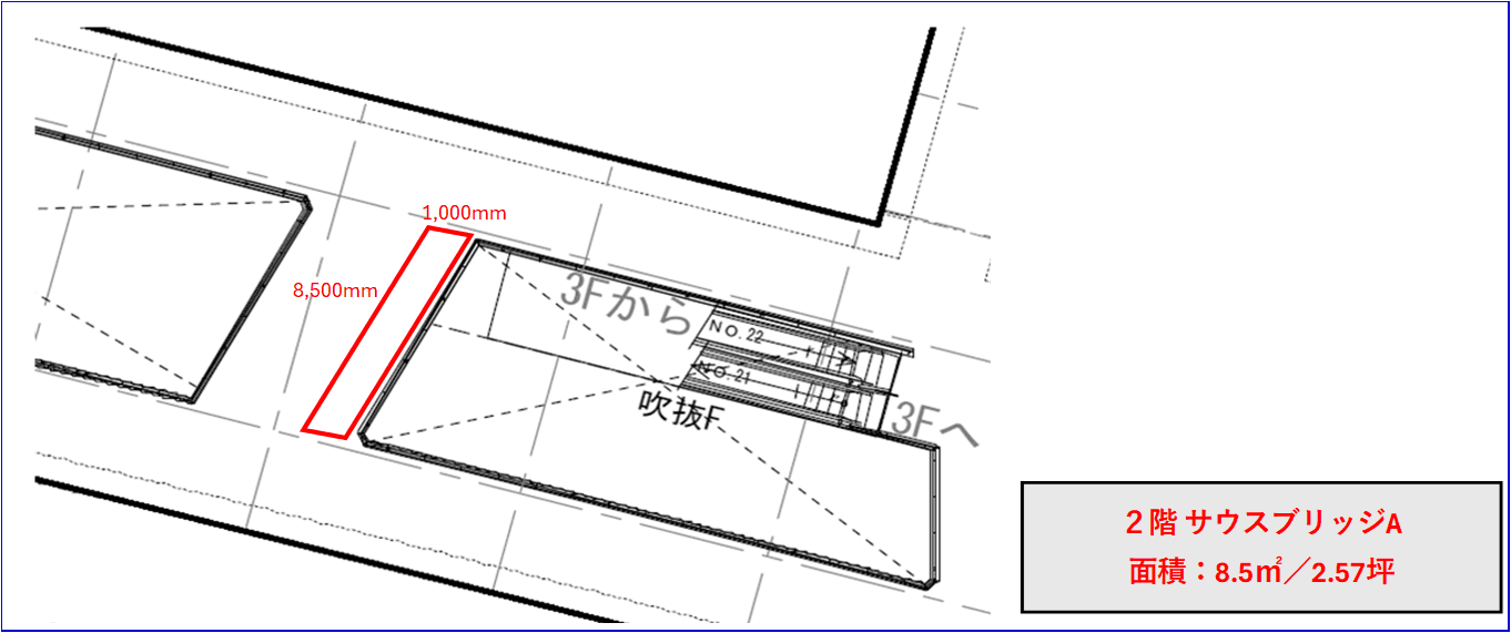 2階 サウスブリッジA(ハニーズ前)の図面・フロアマップ1