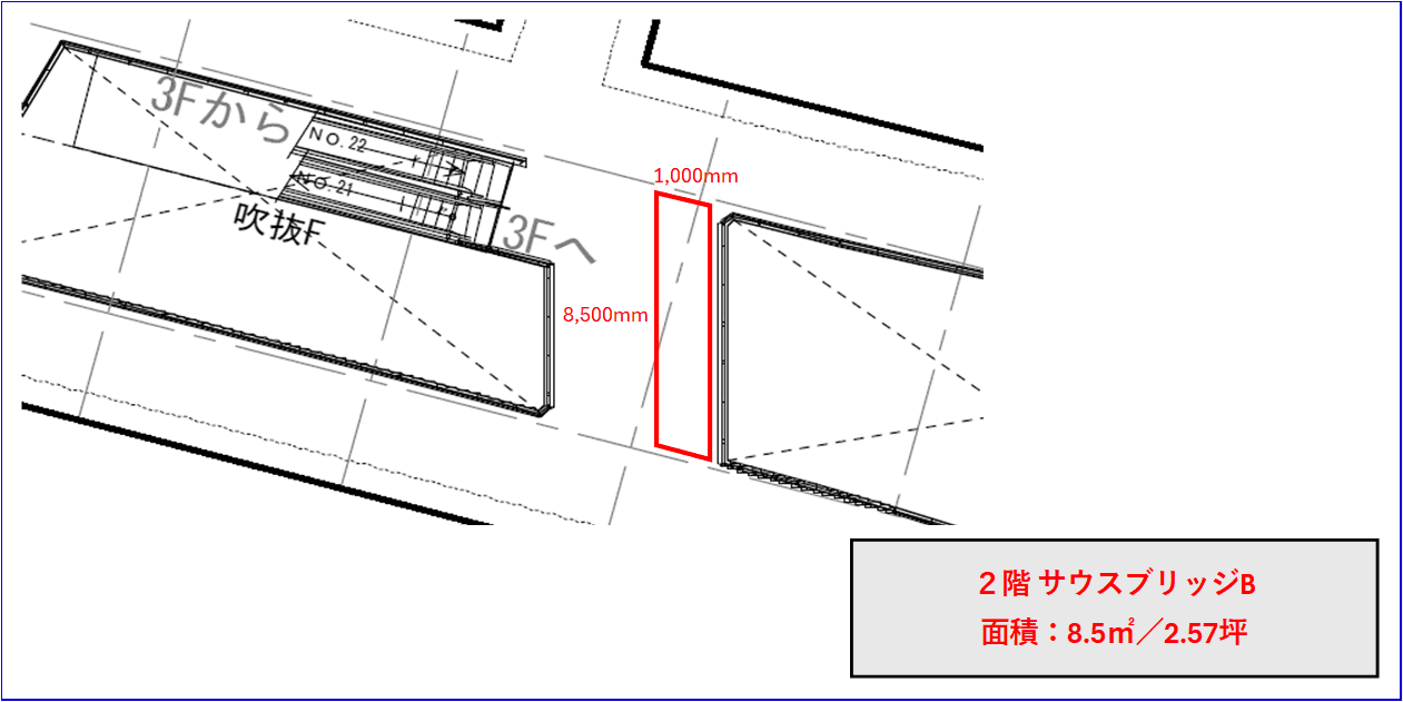 2階 サウスブリッジB(猫カフェ前)の図面・フロアマップ1