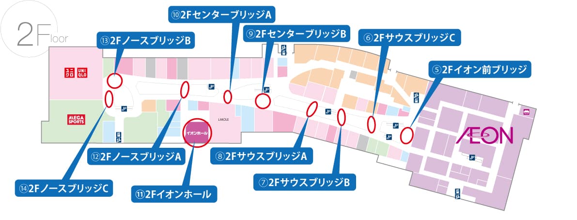 2階 ノースブリッジB(ユニクロ前)の図面・フロアマップ
