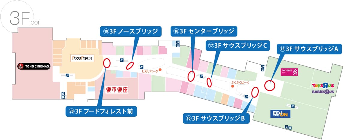 3階 センターブリッジ(アスビー前)の図面・フロアマップ