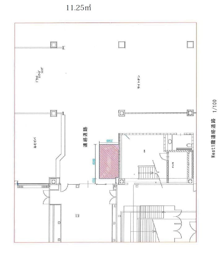 WEST連絡通路横の図面・フロアマップ1