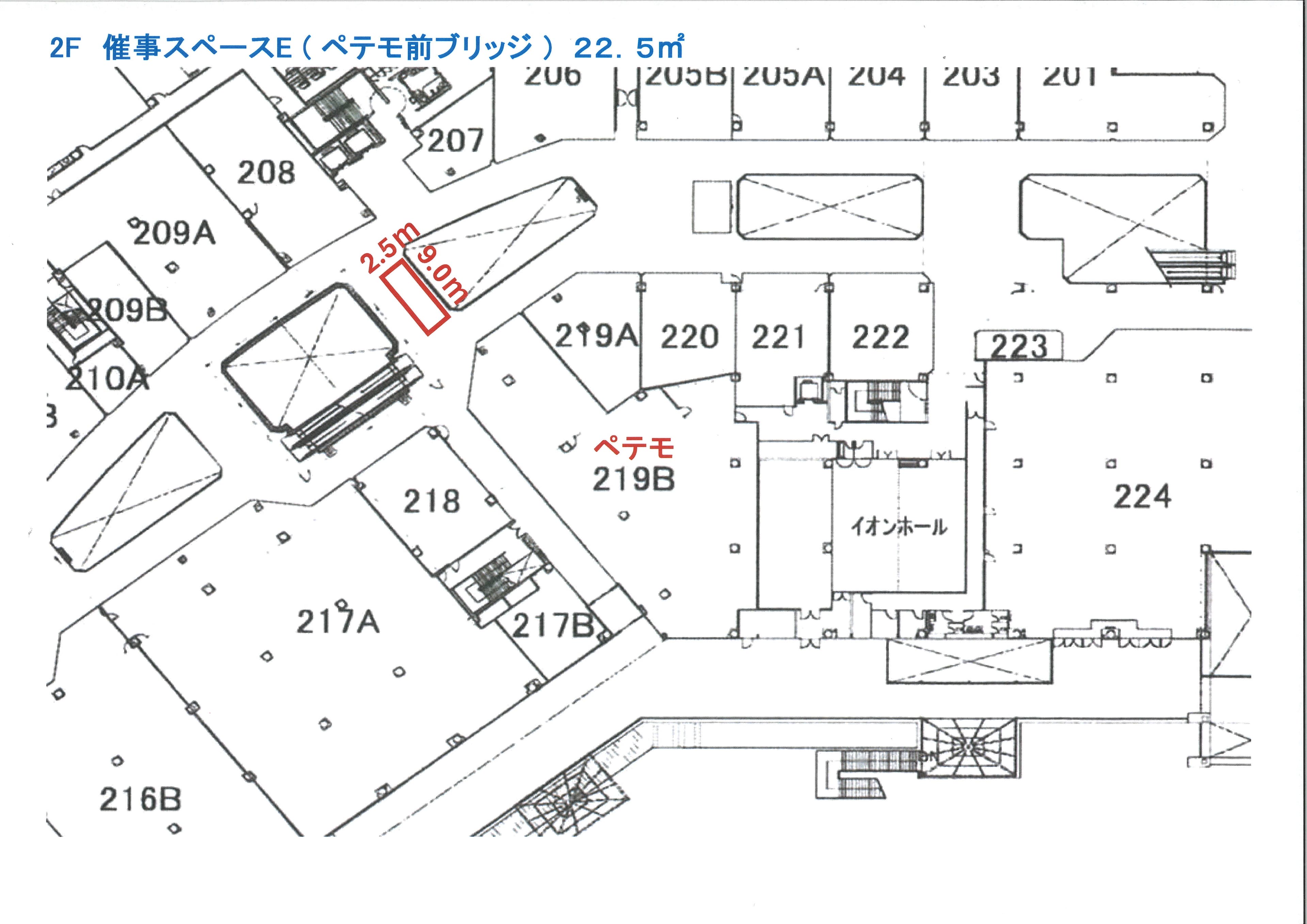 2F 催事スペースEの図面・フロアマップ1