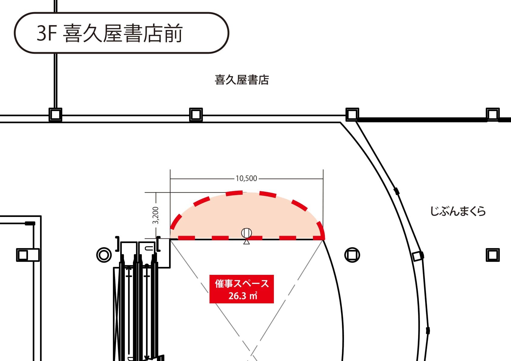 ノースモールA(喜久屋書店前)の図面・フロアマップ